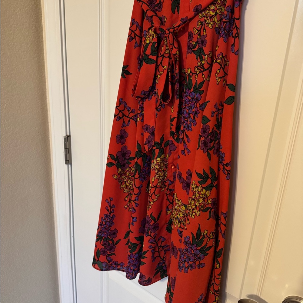 Nannette Lepore Red Floral Midi Dress - Picture 4 of 7